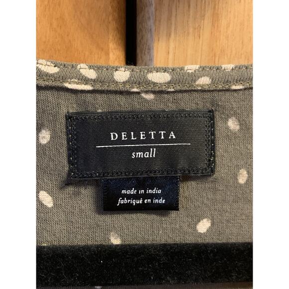 Anthropologie Deletta Tank Small Womens Army Green & Beige with Embellishments - Picture 7 of 9